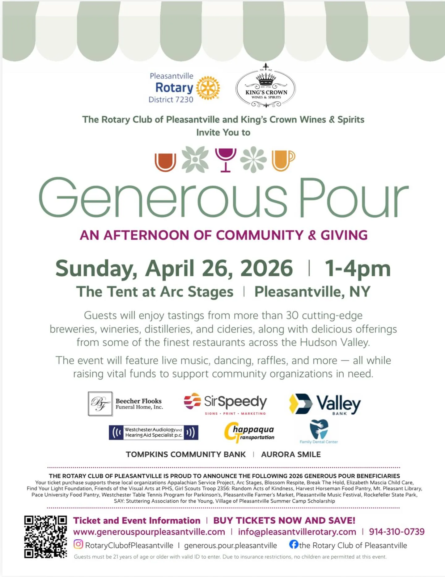 Generous Pour Pleasantville event poster