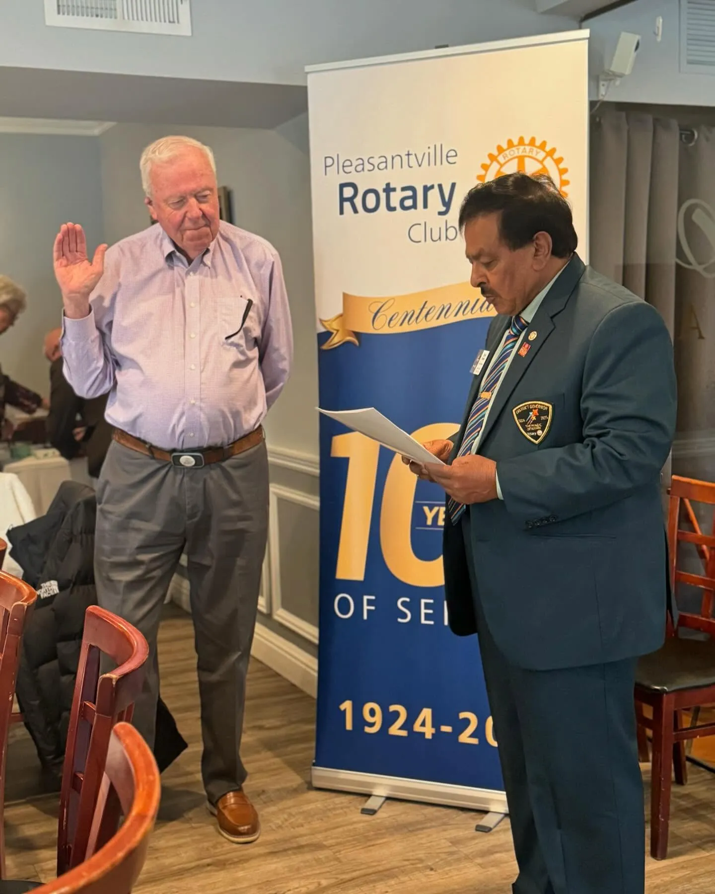 District Governor Syed Alirahi at the induction ceremony