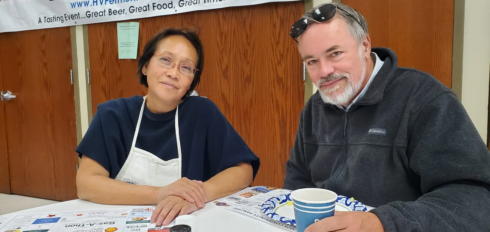 Marlene Canapi with Mayor Peter Scherer at the Pancake Breakfast