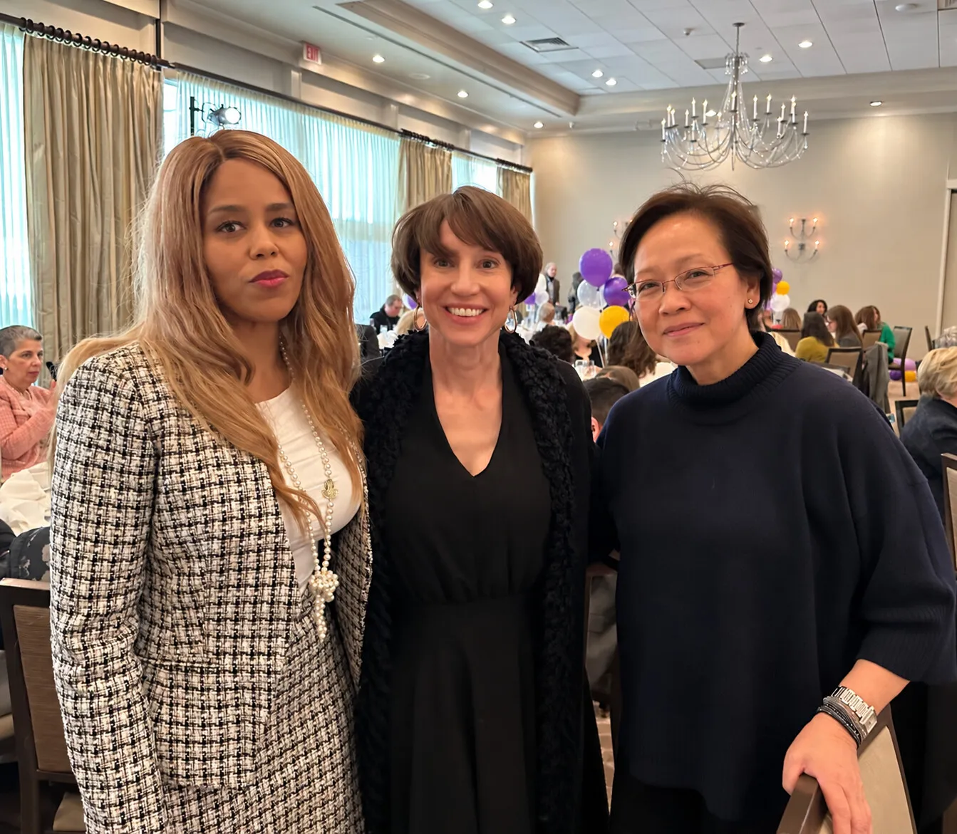 Marlene Canapi with Margaret Cunzio and a guest at a luncheon