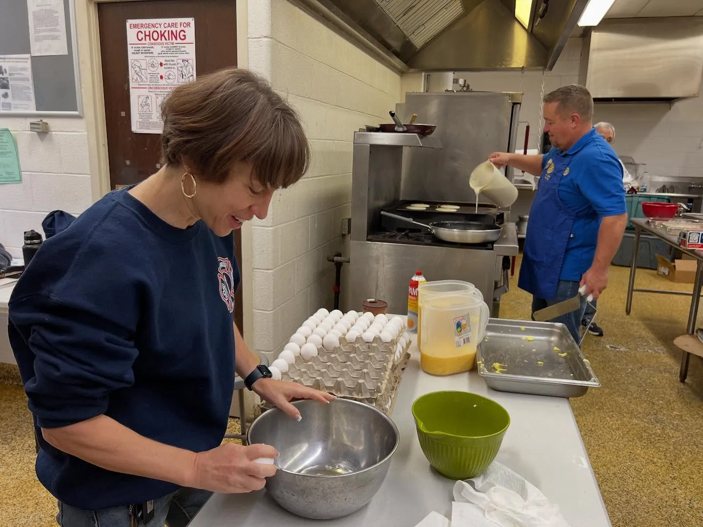 Pancakes on the griddle at the Pancake Breakfast